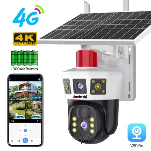 Caméra Solaire 4G PTZ 8MP Sécurité et Surveillance